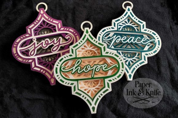 Arabesque Ornament Set, Peace Hope Joy