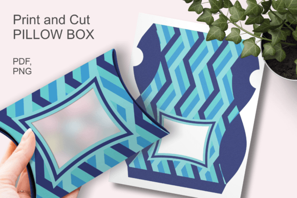 Blue Geometric Pattern Window Pillow Box: A Creative and Practical Solution for Gift Packaging