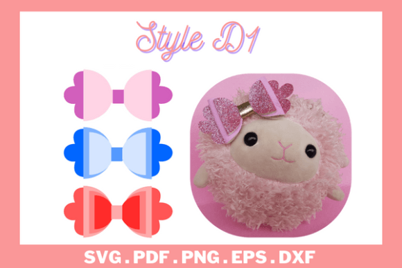 Bow SVG, Hairbow Template SVG, PDF D1