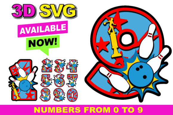 Bowling Numbers: Creative 3D SVG Files for All Your Projects