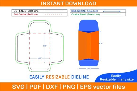 Catalog Envelope 4.625x6.75 Inch Dieline