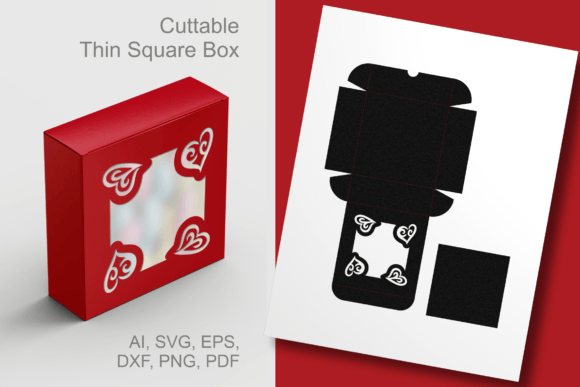 Hearts in Corners Thin Square Favor Box: A Versatile and Elegant Solution for All Occasions