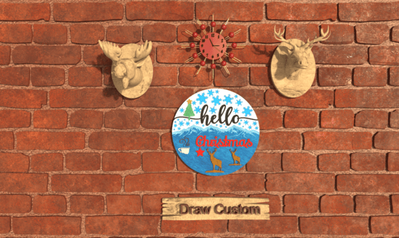 Hello Christmas Door Sign Decoration Svg