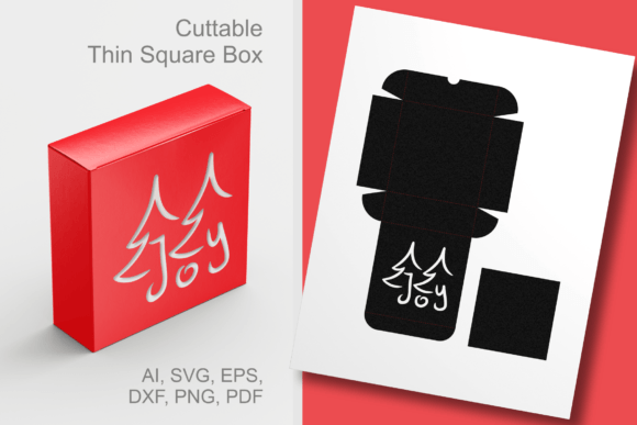 JOY and Xmas Trees Thin Square Box SVG: A Festive Packaging Solution