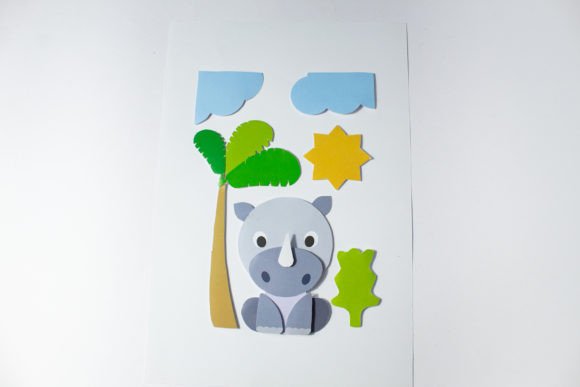 Layered Card for Kids - Rhino