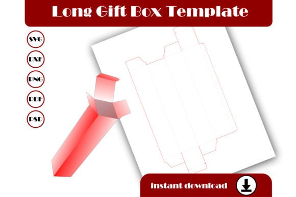 Long Box Template, Gift Box Template, and Long Gift Box Template 8.5×11 Sheet Printable
