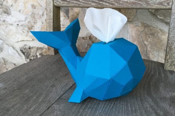 Mama and Baby Whale Paper Sculpture