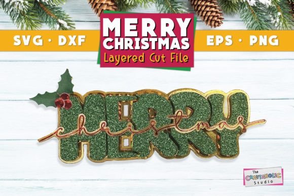 Merry Christmas Layered Cut File: A Versatile Digital Design for Creative Projects