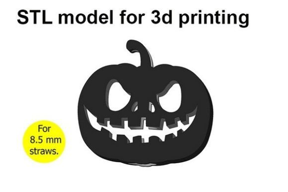 Scary Pumpkin Straw Topper
