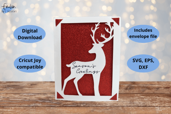 Season's Greetings Reindeer Card SVG