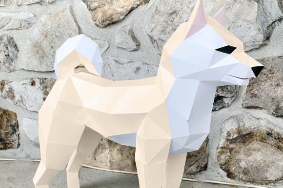 Shiba Paper Sculpture