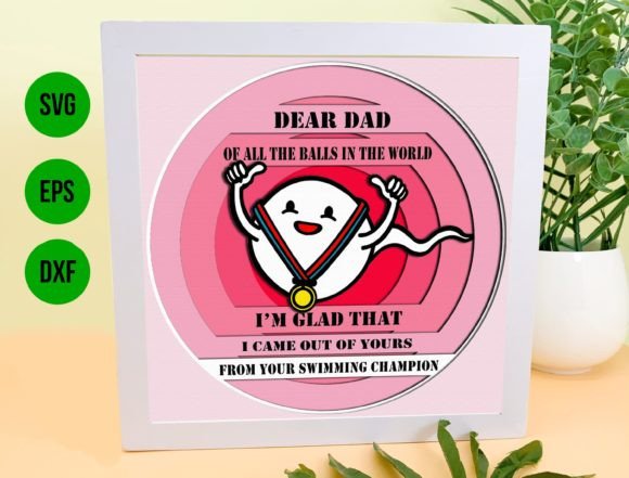 Sperm Father's Day Shadow Box Svg