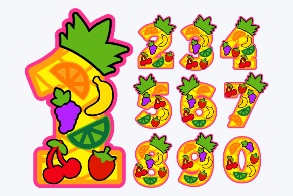 Tutti Frutti Numbers: A Playful 3D SVG Collection for Creative Projects