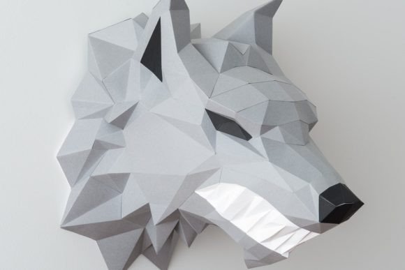 Wolf Head Paper Sculpture: A Unique and Creative Home Decoration